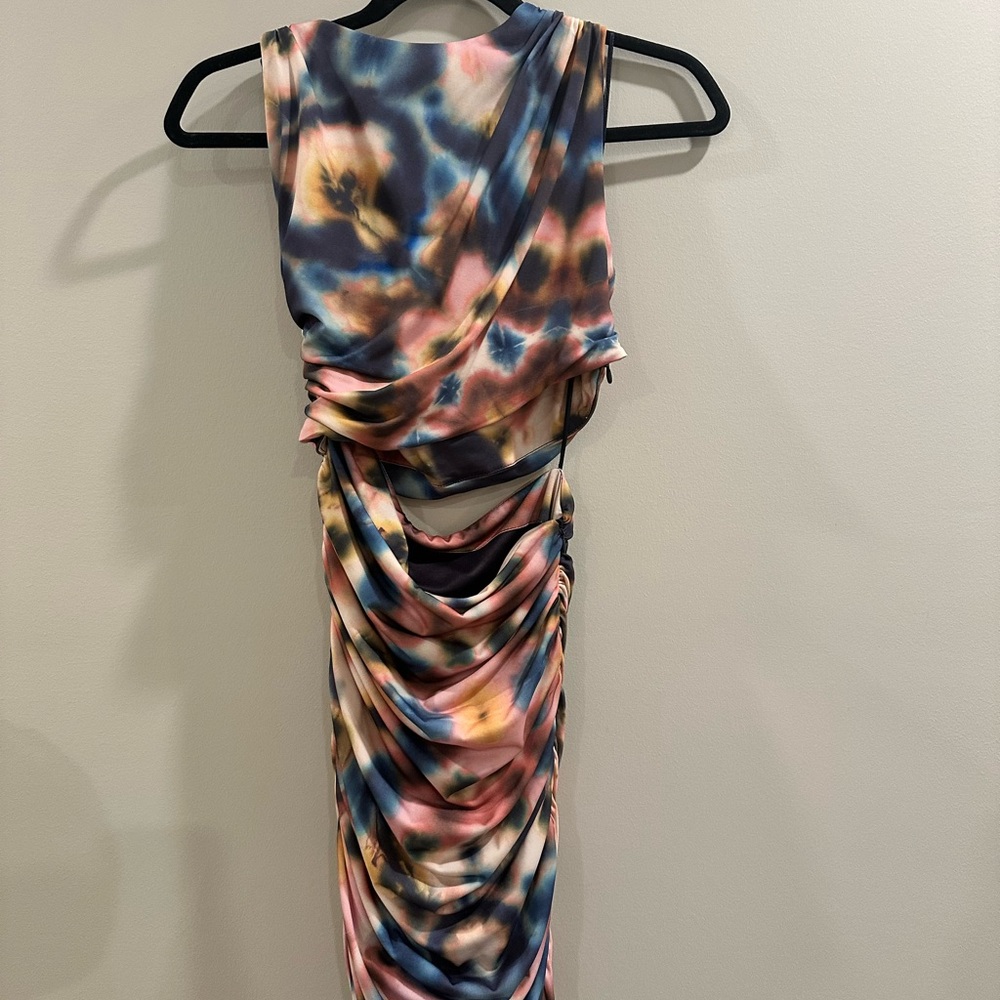 Zara mini dress with cutout on the side.